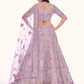 Rajwada Women Purple Net Semi Stitched Lehenga With Unstitched Blouse