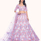 Rajwada Lavender Embroidered Soft Net Semi Stitched Lehenga With Blouse For Women
