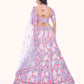 Rajwada Lavender Embroidered Soft Net Semi Stitched Lehenga With Blouse For Women