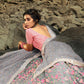 Rajwada Women Grey Designer Semi Stitched Lehenga With Unstitched Blouse