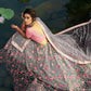 Rajwada Women Grey Designer Semi Stitched Lehenga With Unstitched Blouse