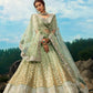 Rajwada Women Green Sequins Sassy Semi Stitched Lehenga With Unstitched Blouse