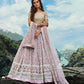 Rajwada Women Designer Purple Soft Net Semi Stitched Lehenga With Unstitched Blouse