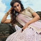 Rajwada Women Designer Purple Soft Net Semi Stitched Lehenga With Unstitched Blouse