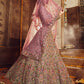 Rajwada Women Beige Embroidered Georgette Semi Stitched Lehenga With Unstitched Blouse