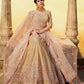 Rajwada Women Gold Embroidered Soft Net Semi Stitched Lehenga With Unstitched Blouse