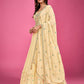 Rajwada Yellow Georgette Embroidered Stitched Gown With Dupatta For Women