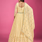 Rajwada Yellow Georgette Embroidered Stitched Gown With Dupatta For Women