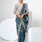 Rajwada Women Blue Organza Saree With Unstitched Blouse