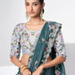 Rajwada Women Blue Organza Saree With Unstitched Blouse