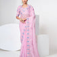 Rajwada Women Pink Organza Saree With Unstitched Blouse