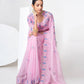 Rajwada Women Pink Organza Saree With Unstitched Blouse
