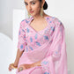 Rajwada Women Pink Organza Saree With Unstitched Blouse