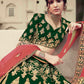 Rajwada Women Green Embroidered Semi Stitched Lehenga With Unstitched Blouse