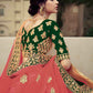 Rajwada Women Green Embroidered Semi Stitched Lehenga With Unstitched Blouse