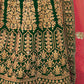 Rajwada Women Green Embroidered Semi Stitched Lehenga With Unstitched Blouse