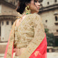 Rajwada Women Beige Embroidered Semi Stitched Lehenga With Unstitched Blouse