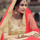 Rajwada Women Beige Embroidered Semi Stitched Lehenga With Unstitched Blouse