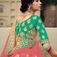 Rajwada Women Green Embroidered Semi Stitched Lehenga With Unstitched Blouse