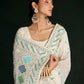 Rajwada - Classic White Georgette Embroidered Saree With Unstitched Blouse