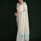 Rajwada - Classic White Georgette Embroidered Saree With Unstitched Blouse