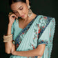 Rajwada - Modern Blue Georgette Embroidered Saree With Unstitched Blouse