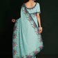 Rajwada - Modern Blue Georgette Embroidered Saree With Unstitched Blouse
