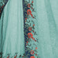 Rajwada - Modern Blue Georgette Embroidered Saree With Unstitched Blouse