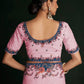 Rajwada - Classic Pink Georgette Embroidered Saree With Unstitched Blouse