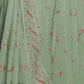 Rajwada - Designer Sea Green Georgette Embroidered Saree With Unstitched Blouse