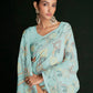 Rajwada - Beautiful Blue Georgette Embroidered Saree With Unstitched Blouse