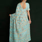 Rajwada - Beautiful Blue Georgette Embroidered Saree With Unstitched Blouse