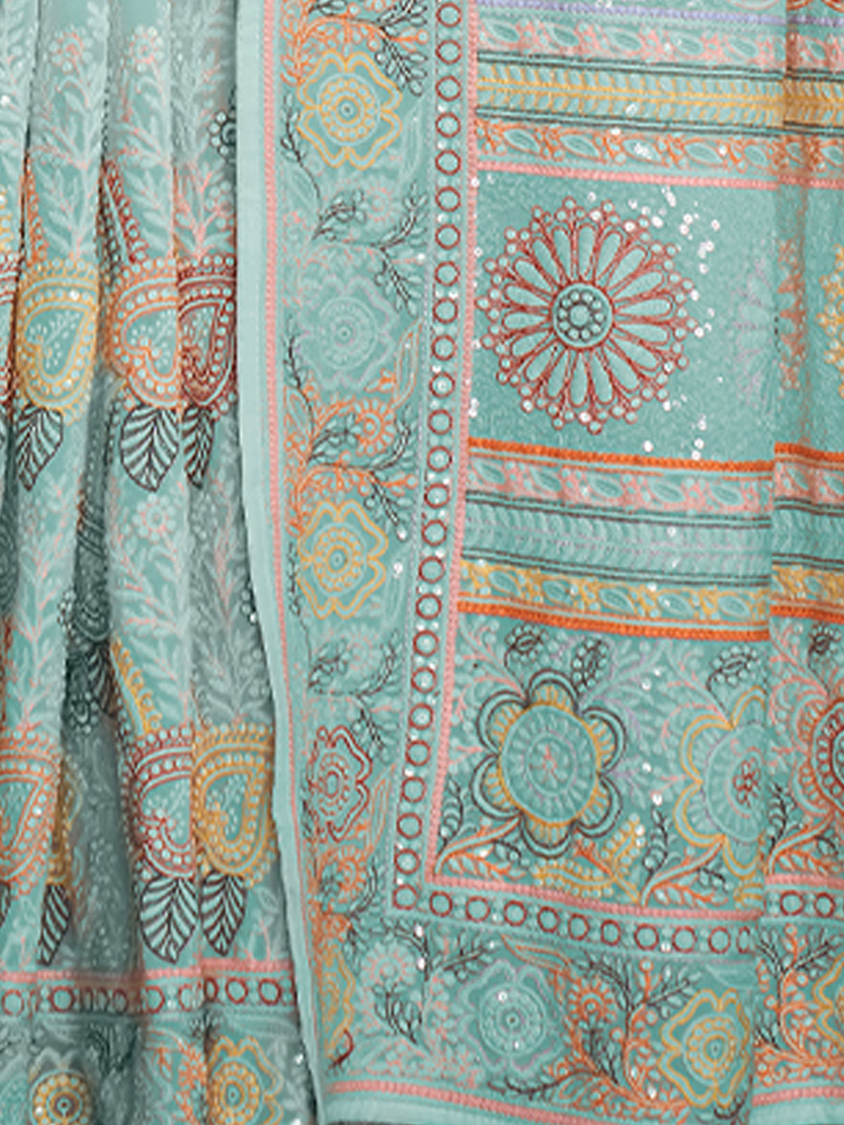 Rajwada - Beautiful Blue Georgette Embroidered Saree With Unstitched Blouse