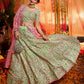 Rajwada Women Green Sequins Sassy Semi Stitched Lehenga With Unstitched Blouse
