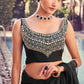 Rajwada Women Black Organza Solid Saree With Blouse Piece