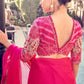 Rajwada Women Pink Organza Solid Saree With Blouse Piece