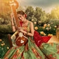 Rajwada Women Green Elegant Semi Stitched Lehenga With Unstitched Blouse