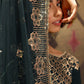 Rajwada Women Simple Teal Soft Net Semi Stitched Kurta Set