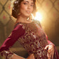 Rajwada Women Maroon Modern Semi Stitched Kurta Set