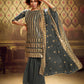 Rajwada Women Grey Soft Net Semi Stitched Kurta Set