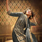 Rajwada Women Grey Soft Net Semi Stitched Kurta Set