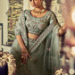 Rajwada - Classic Sea Green Georgette Embroidered Semi Stitched Lehenga With Unstitched Blouse