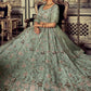 Rajwada - Classic Sea Green Georgette Embroidered Semi Stitched Lehenga With Unstitched Blouse