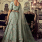 Rajwada - Classic Sea Green Georgette Embroidered Semi Stitched Lehenga With Unstitched Blouse