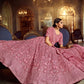 Rajwada Mauve Embroidered Soft Net Semi Stitched Lehenga With Blouse For Women