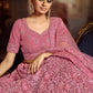 Rajwada Women Purple Soft Net Semi Stitched Lehenga With Unstitched Blouse