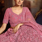 Rajwada Mauve Embroidered Soft Net Semi Stitched Lehenga With Blouse For Women