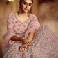 Rajwada Women Pink Embroiedered Semi Stitched Lehenga With Unstitched Blouse