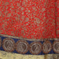 Rajwada Women Red Embroidered Art Silk Semi Stitched Lehenga With Unstitched Blouse