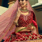 Rajwada Women Festive Maroon Semi Stitched Lehenga With Unstitched Blouse